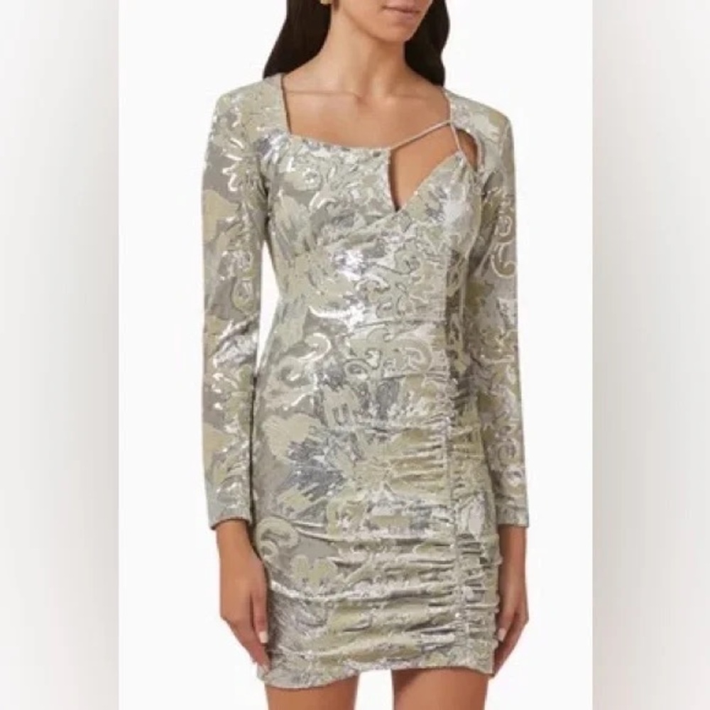 Maje Raneli Velvet Sequin Embroidered Mini Dress Size 36